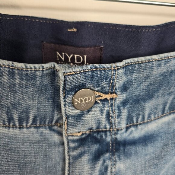 NYDJ Super Wide Leg Tummy Control Blue Denim Jeans Elastic Waist 2X - Picture 9 of 11